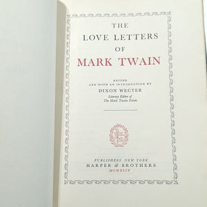 Vintage The Love Letters Of Mark Twain 1st First Edition Hardcover 1949 Book DJ