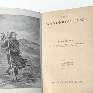 The Wandering Jew By Eugene Sue Antique Hardcover Book One Volume Edition Novel