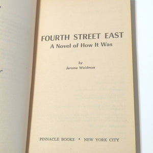 4th Fourth Street East By Jerome Weidman 1st Edition Vintage Paperback Book