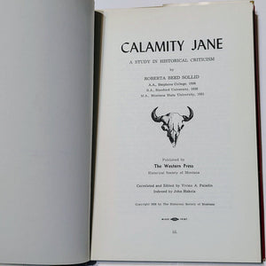 Calamity Jane Biography Roberta Beed Sollid Vintage Old West Western Press Book