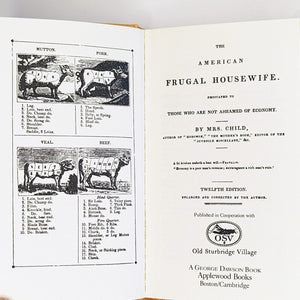 The American Frugal Housewife By Mrs. Child Facsimile 1833 Hardcover Cookbook BK