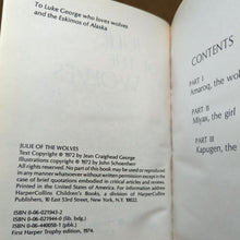 Load image into Gallery viewer, Julie Of The Wolves By Jean Craighead George Hardcover Book Vintage 1974 Edition
