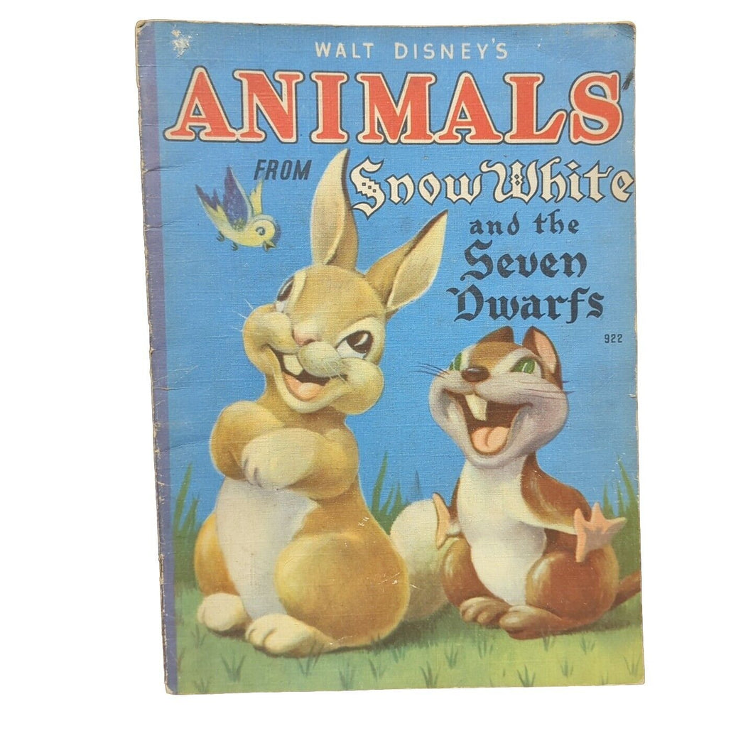 Vintage Walt Disney's Animals From Snow White And The Seven 7 Dwarfs 1938 #922