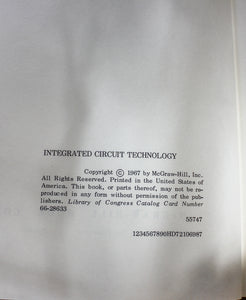 Integrated Circuit Technology Old School Antique Vintage Electronics Book 1967