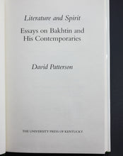 Load image into Gallery viewer, Literature and Spirit Essays on Mikhail Bakhtin by David Patterson SIGNED Book
