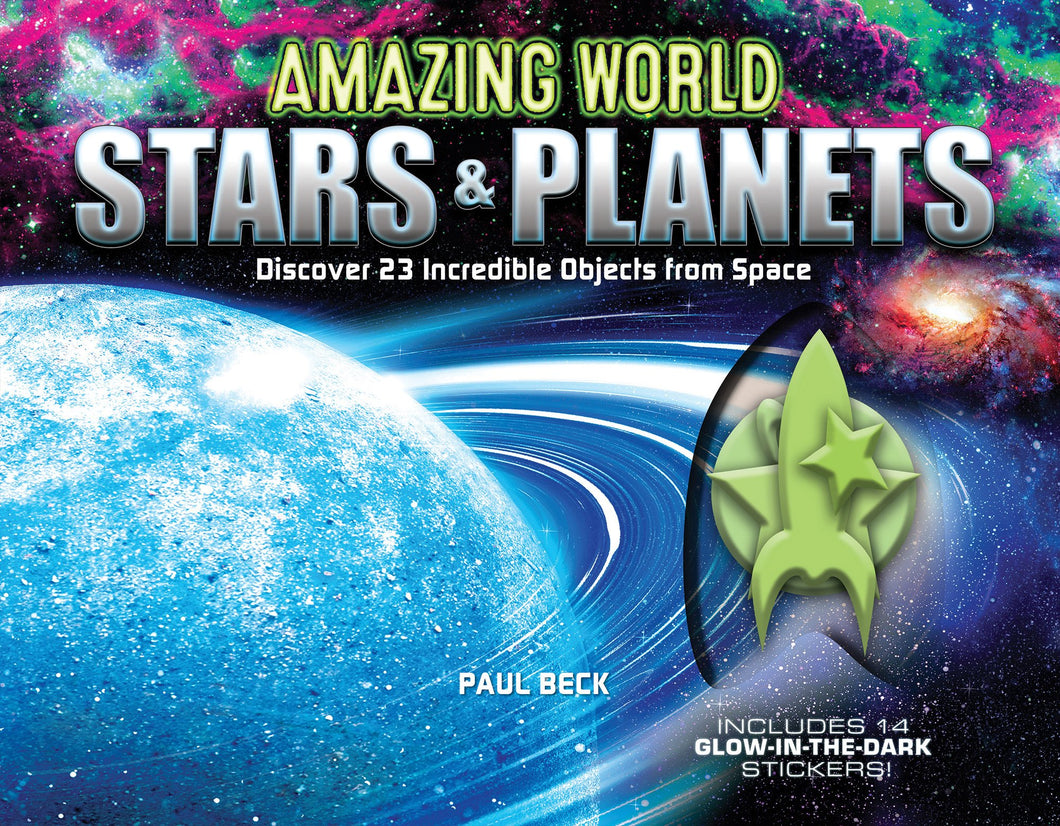 Amazing World Stars and Planets 14 Glow-In-the-Dark Kids Space Stickers Book