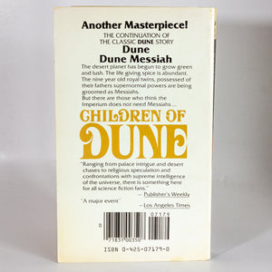 Children of Dune by Frank Herbert Vintage 80s Scifi Paperback Book Novel Berkley