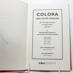 Colora Cecil County Maryland State Local History Signed Book Old Photos Maps