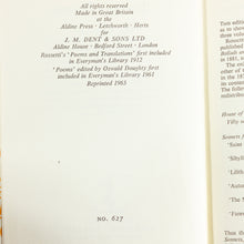 Load image into Gallery viewer, Dante Gabriel Rossetti&#39;s Poems Poetry Vintage Everymans Library Dent No 627 Book

