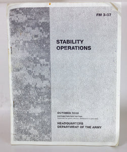 Department of US Army Military Manual FM 3-07 Stability Operations October 2008