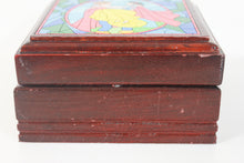 Load image into Gallery viewer, Disney Snow White and Prince Stained Glass Cherry Wood Wooden Jewelry Box RARE
