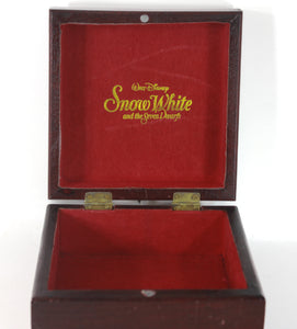 Disney Snow White and Prince Stained Glass Cherry Wood Wooden Jewelry Box RARE