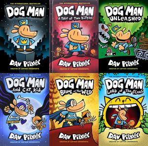 Dogman Book Box Boxed Set Lot Series Books 1 2 3 4 5 6 by Dav Pilkey Dog Man