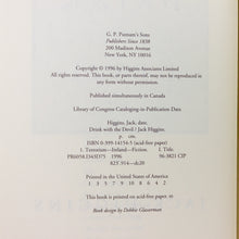 Load image into Gallery viewer, Drink With the Devil by Jack Higgins First 1st Edition Hardcover Novel Book 1996

