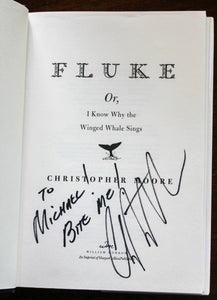 Fluke by Christopher Moore SIGNED First 1st Edition Hardcover Hardback Book 2003
