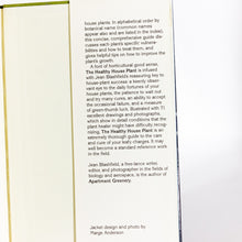 Load image into Gallery viewer, The Healthy House Plant Houseplant by Jean F. Blashfield First 1st Edition Book
