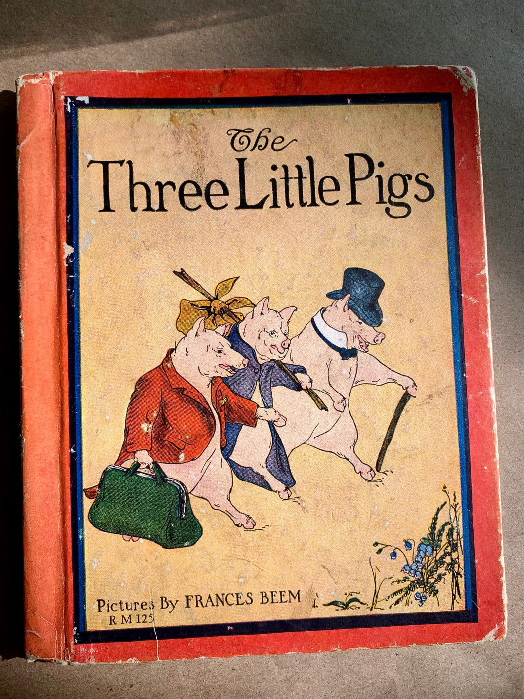 The 3 Three Little Pigs and the Foolish Pig by Frances Beem Antique Childrens Bk