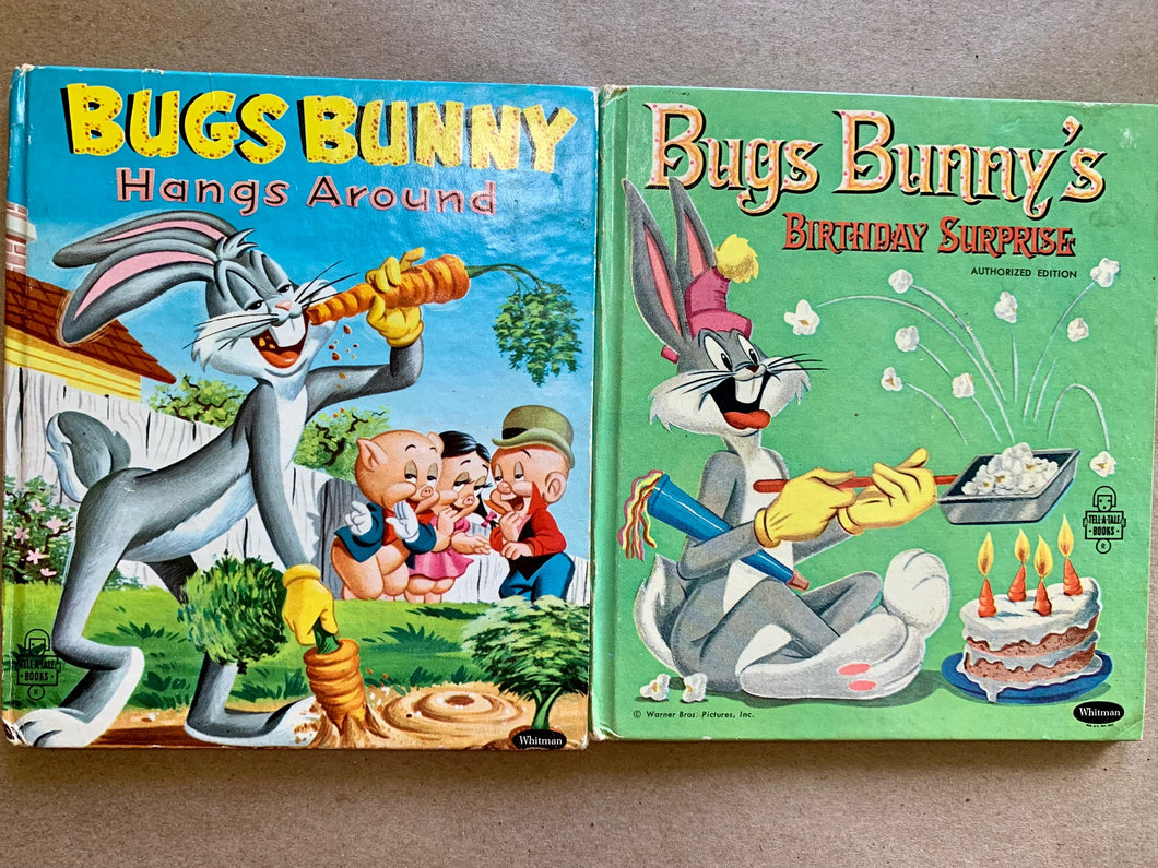 Bugs Bunny Hangs Around Bunnys Birthday Surprise Vintage 1960s Children Book Lot