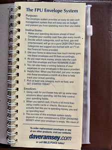 Dave Ramsey Financial Peace University Starter Envelope System Brown Wallet