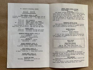 Christian Art Vintage Palm Sunday Church Bulletin St Martins Episcopal Church TX