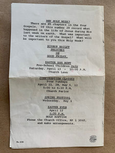 Christian Art Vintage Palm Sunday Church Bulletin St Martins Episcopal Church TX