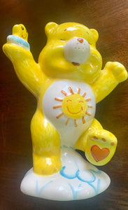 Funshine Sunshine Care Bears Vintage Ceramic Coin Money Figurine Piggy Bank 7"
