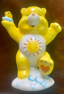 Funshine Sunshine Care Bears Vintage Ceramic Coin Money Figurine Piggy Bank 7"