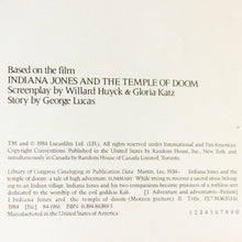 Load image into Gallery viewer, Indiana Jones and the Temple of Doom Vintage Movie Tie In Book 1st Edition Photo
