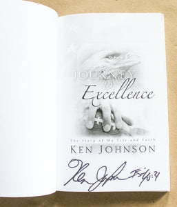 Journey to Excellence by Ken Johnson SIGNED Book Christian Sports Autobiography
