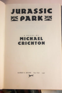 Jurassic Park by Michael Crichton 1990 1st Edition First Printing Hardcover Book