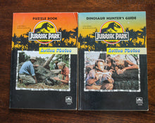 Load image into Gallery viewer, Jurassic Park Vintage Movie Book Dinosaur Hunters Guide Puzzle Action Photo 1993
