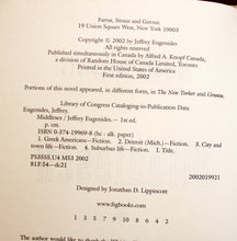 Load image into Gallery viewer, Middlesex Middle Sex Jeffrey Eugenides SIGNED First 1st Edition Hardcover Book
