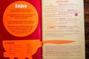 Oster Electric Chafing Dish Vintage Cookbook Cook Book 1970s Buffet Recipes