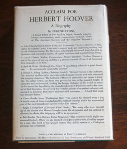 President Herbert Hoover A Political Biography by Eugene Lyons 1st Edition Book