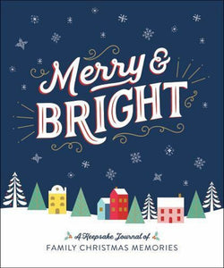 Merry & and Bright Family Christmas Holiday Memories Keepsake Journal Book