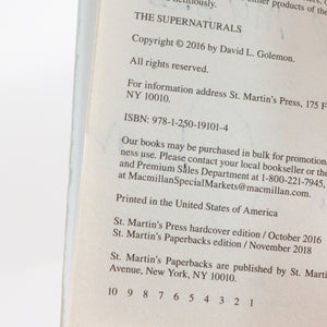 The Supernaturals by David L. Lynn Golemon SIGNED First 1st Edition Book Novel
