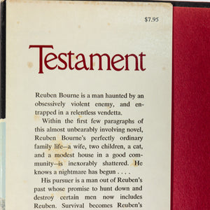 Testament by David Morrell 1st First Edition Vintage Book Novel 1975 Hardcover