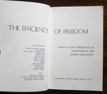 Load image into Gallery viewer, The Efficiency of Freedom Vintage Higher Education Teaching Journal Book 1960
