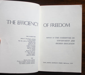The Efficiency of Freedom Vintage Higher Education Teaching Journal Book 1960