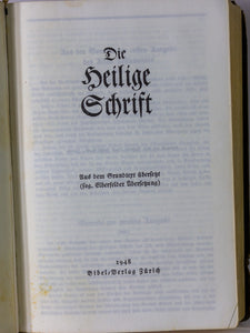 Vintage Leather Bound Old German Holy Bible Die Heilige Schrift Leatherbound