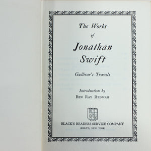 The Works of Jonathan Swift Gulliver's Travels Vintage Antique Hardcover Book